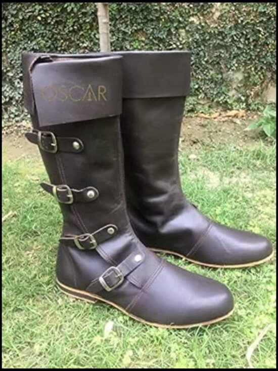 Medieval Leather Boots Renaissance Viking Pirate Costume Ankle Boot Men